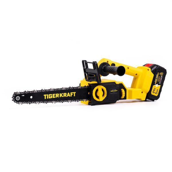 Акумуляторна ланцюгова пилка TigerKraft TPS31 PRO (21V 5Ah) Безщіткова пилка Тайгеркрафт з шиною 25см з 2АКБ для саду TPS31 PRO фото