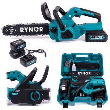 Акумуляторна безщіткова пила Rynor ​​VS350 PRO (21V, 4Ah) Пила Райнор з шиною 30 см і 2 АКБ для обрізання гілок VS350 PRO фото