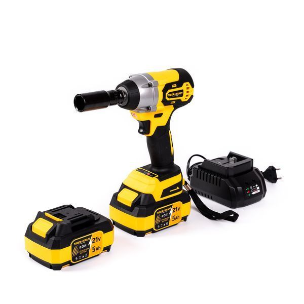 Аккумуляторный гайковерт TigerKraft GR895 PRO (21V, 5Ah) Ударный бесщеточный гайковерт Тайгеркрафт 500Hм и 2 АКБ в кейсе GR 895 PRO фото