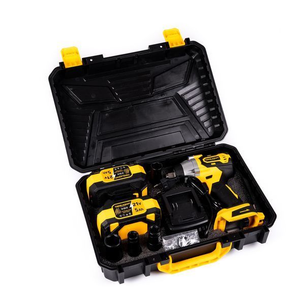 Аккумуляторный гайковерт TigerKraft GR895 PRO (21V, 5Ah) Ударный бесщеточный гайковерт Тайгеркрафт 500Hм и 2 АКБ в кейсе GR 895 PRO фото