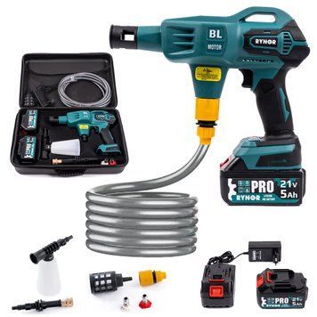 Акумуляторна міні-мийка Rynor ​​RW21 PRO (21V 5Ah) Безщіткова ручна мийка Райнор 40 бар з 2 АКБ для авто RW 21 PRO фото