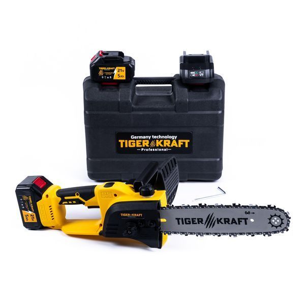 Акумуляторна пила TigerKraft TG18 PRO (21V 5Ah) Безщіткова АКБ пила Тайгеркрафт з шиною 30см для дачі TG18 PRO фото