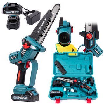 Акумуляторна міні-пилка Rynor ​​VX 20 PRO (21V, 4Ah) Безщіткова пила Райнор з шиною 20см і 2 АКБ для садових робіт VX 20 PRO фото