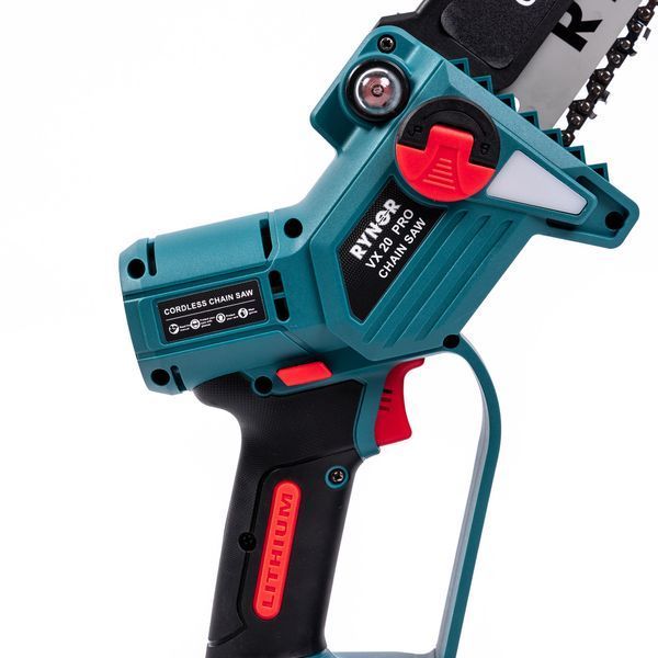 Акумуляторна міні-пилка Rynor ​​VX 20 PRO (21V, 4Ah) Безщіткова пила Райнор з шиною 20см і 2 АКБ для садових робіт VX 20 PRO фото