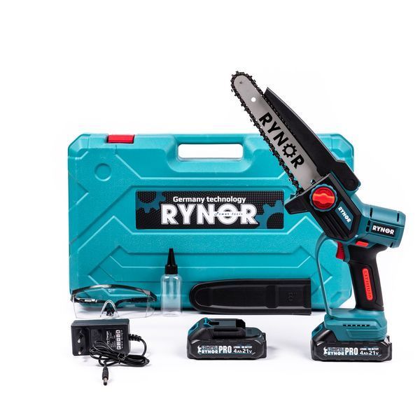 Акумуляторна міні-пилка Rynor ​​VX 20 PRO (21V, 4Ah) Безщіткова пила Райнор з шиною 20см і 2 АКБ для садових робіт VX 20 PRO фото